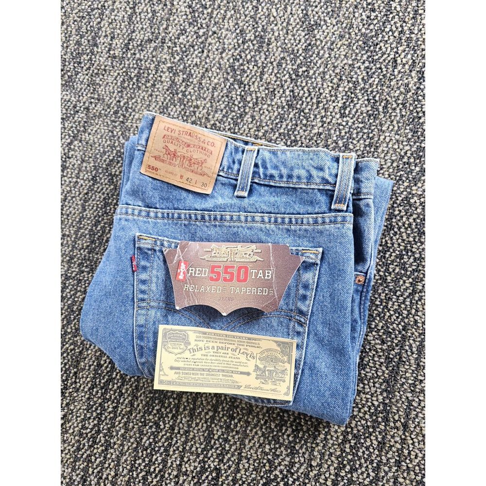 NWT Vintage 1997 Levis 550 Red Tab Jeans Size 42 Men Relaxed Fit‎ Denim Made USA